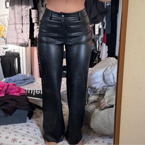 New York & Company Black Leather Pants